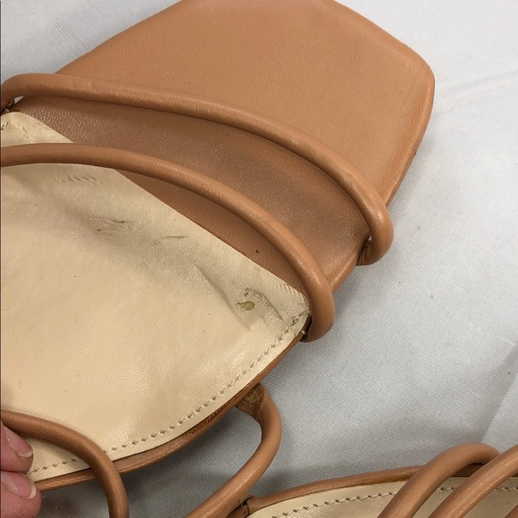 Nine West Cognac Multi-Strap Square-Toe Slide Heels - Picture 5 of 5